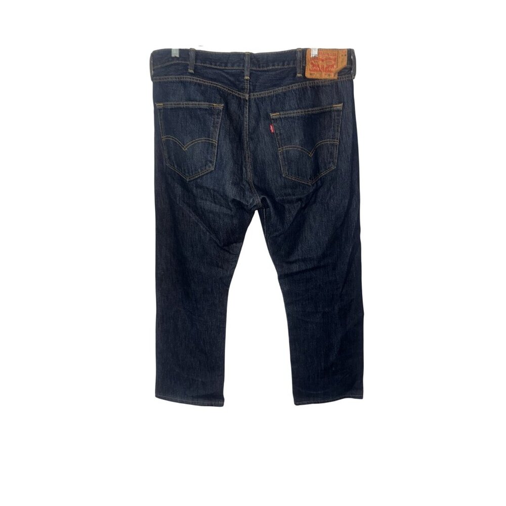 Levis Mens 501 Original Fit Button Fly Straight Leg Jeans W38 L32 Blue Denim - Picture 8 of 8